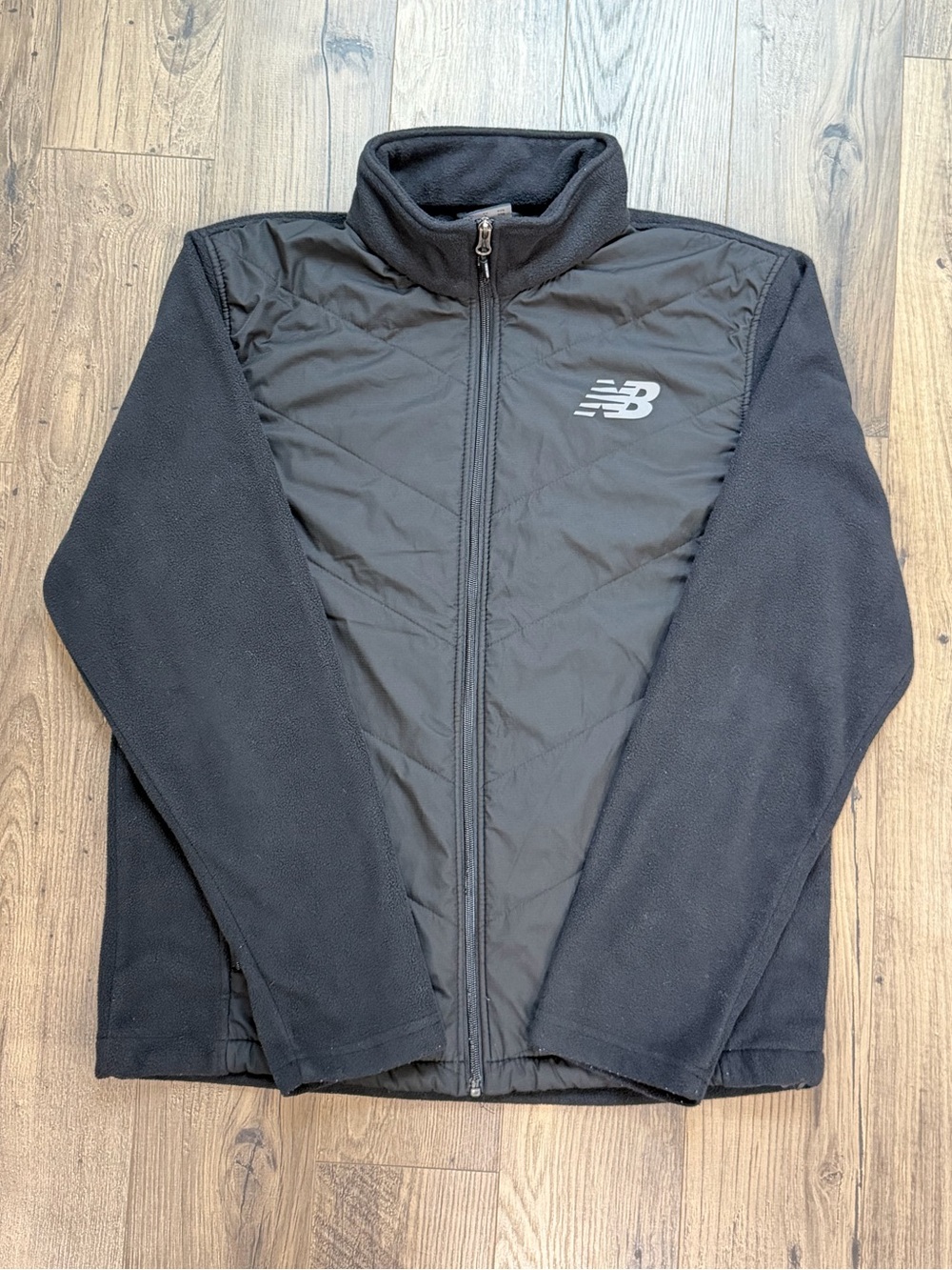 New Balance Men’s Black Hybrid Fleece Full Zip Jacket Size Small